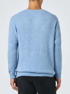 Hellblauer Stretchpullover mit Rundhalsausschnitt für Herren Regent