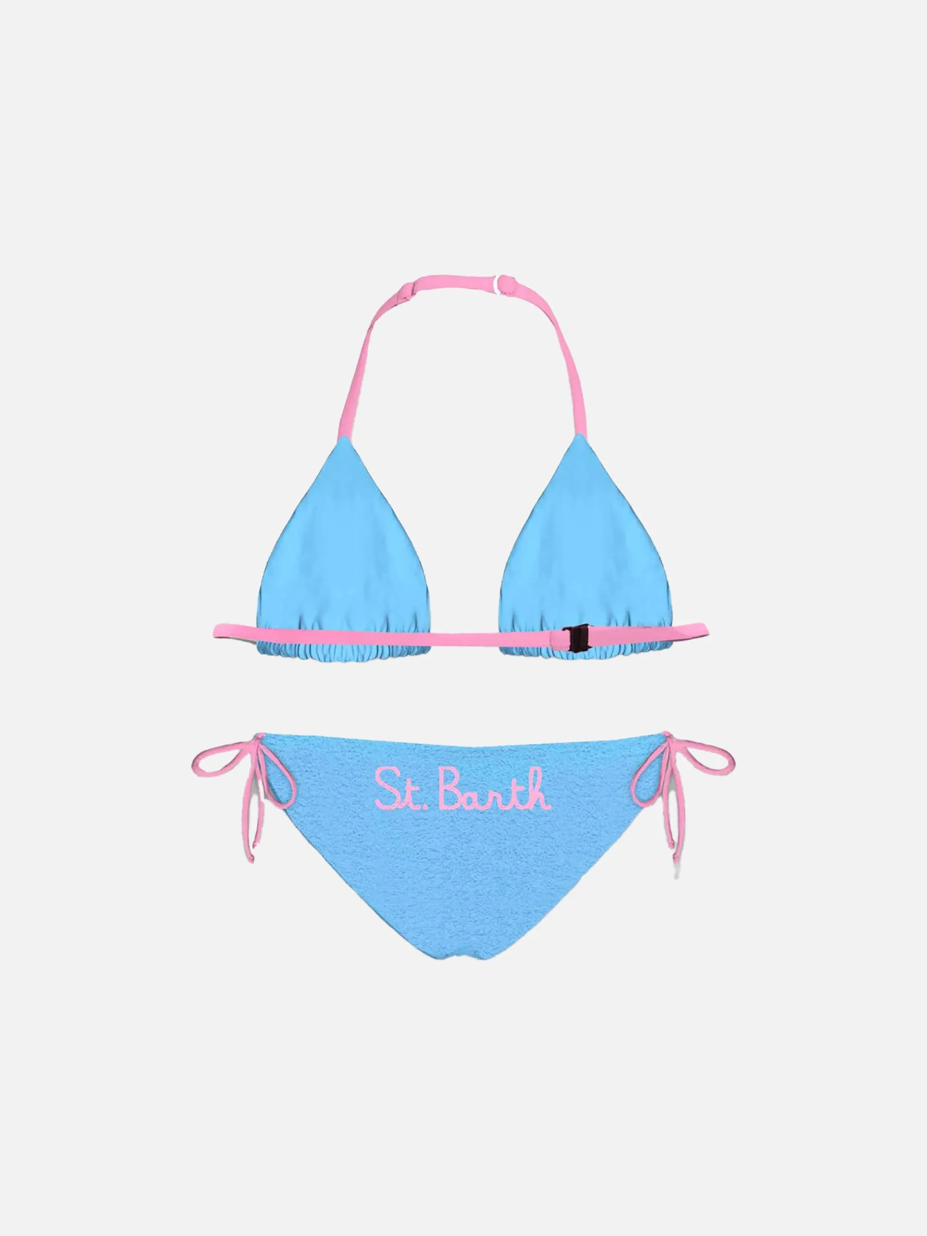 Hellblauer Triangel-Bikini für Mädchen