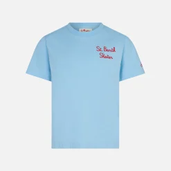 Hellblaues Baumwoll-T-Shirt für Jungen mit Skater Bart | DIE SIMPSONS-SONDERAUSGABE