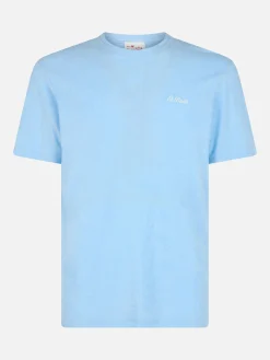 Hellblaues Frottee-T-Shirt Gary für Herren mit St. Barth-Stickerei