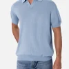 Hellblaues Herren-Strickpoloshirt Sloan