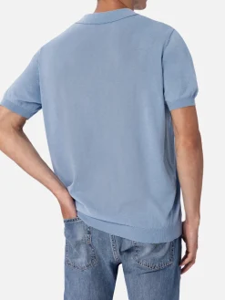 Hellblaues Herren-Strickpoloshirt Sloan