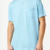 Hellblaues Herren-T-Shirt aus Leinenjersey