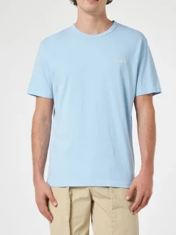 Hellblaues Herren-T-Shirt aus Baumwolljersey „Dover“ mit St. Barth-Stickerei
