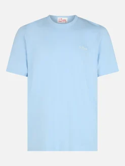 Hellblaues Herren-T-Shirt aus Baumwolljersey „Dover“ mit St. Barth-Stickerei