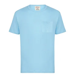 Hellblaues Herren-T-Shirt aus Leinenjersey