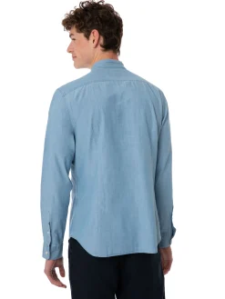 Hellblaues Jeans-Leinenhemd für Herren