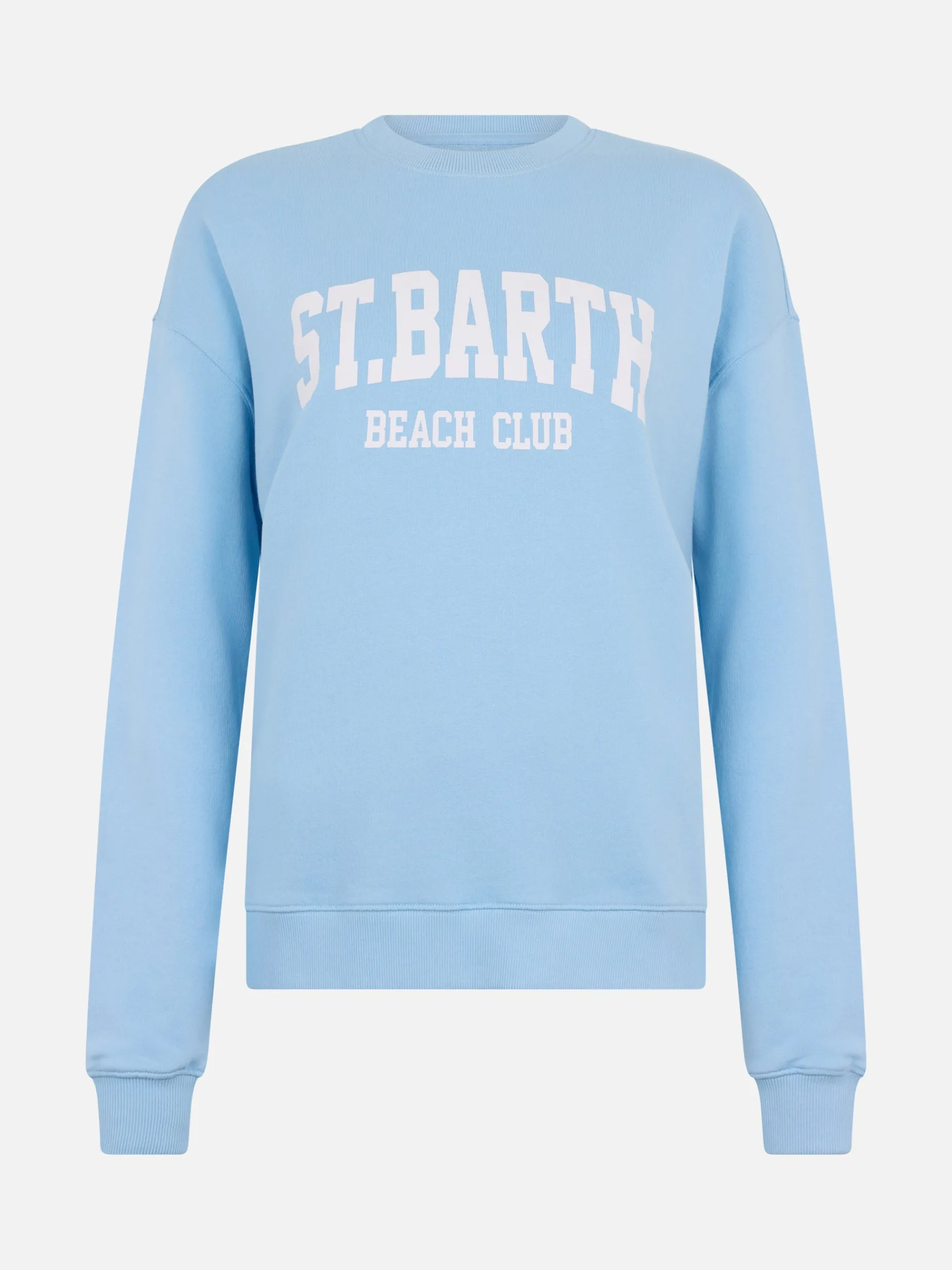 Hellblaues Stardust-Sweatshirt mit „St Barth Beach Club“-Aufdruck