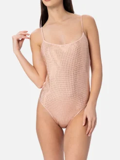Heller Damen-Badeanzug Cecille mit Strasssteinen