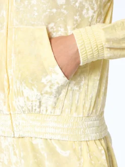 Hellgelber Chenille-Kapuzenpullover mit Reißverschluss für Damen Jasmine
