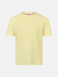 Hellgelbes Frottee-T-Shirt Gary für Jungen mit St. Barth-Stickerei