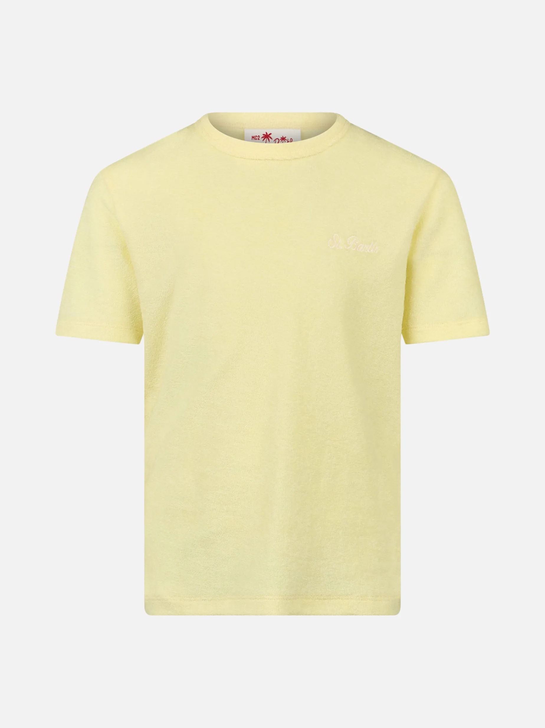 Hellgelbes Frottee-T-Shirt Gary für Jungen mit St. Barth-Stickerei