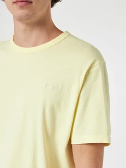 Hellgelbes Herren-T-Shirt aus Baumwolljersey „Dover“ mit St. Barth-Stickerei