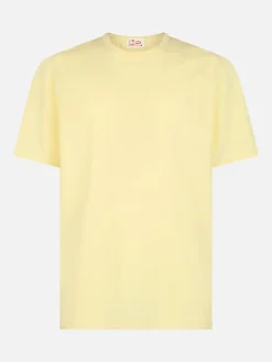 Hellgelbes Herren-T-Shirt aus Baumwolljersey „Dover“ mit St. Barth-Stickerei