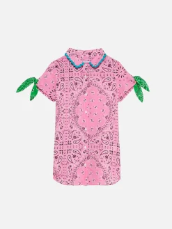 Hemdblusenkleid für Mädchen mit Bandana-Print