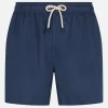 Herren Badeshorts aus marineblauem Leinen