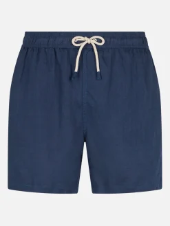 Herren Badeshorts aus marineblauem Leinen