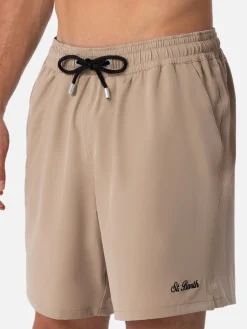 Herren beige Comfort-Badeshorts