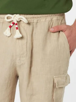 Herren beige Leinen-Bermuda Marseille