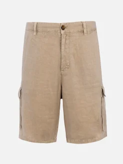 Herren beige Leinen-Bermudashorts Rodi