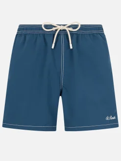 Herren himmelblaue mittellange Badeshorts Patmos
