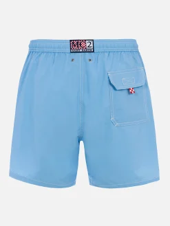 Herren himmelblaue mittellange Badeshorts Patmos