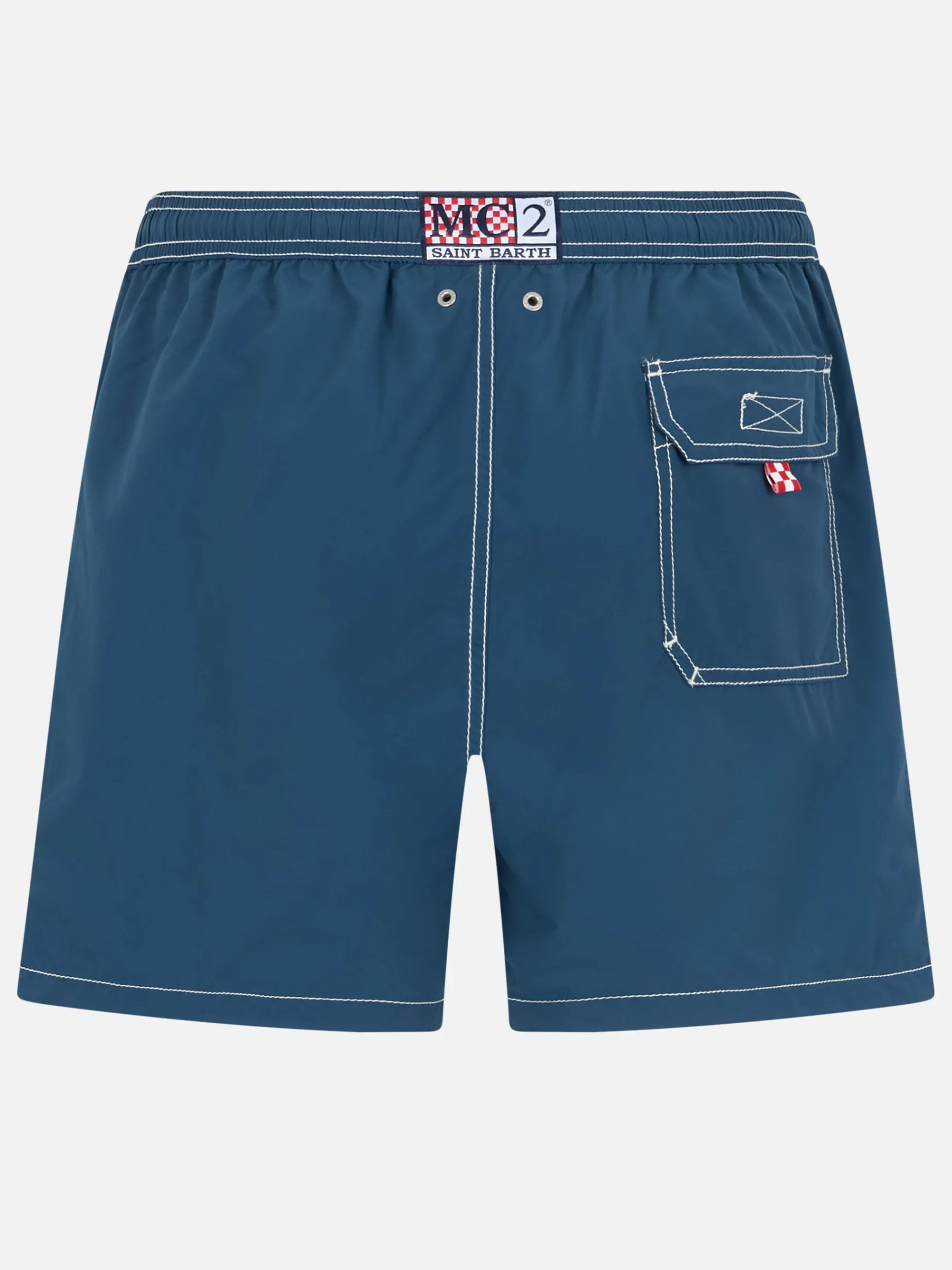 Herren himmelblaue mittellange Badeshorts Patmos
