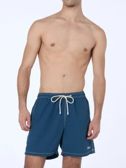 Herren himmelblaue mittellange Badeshorts Patmos