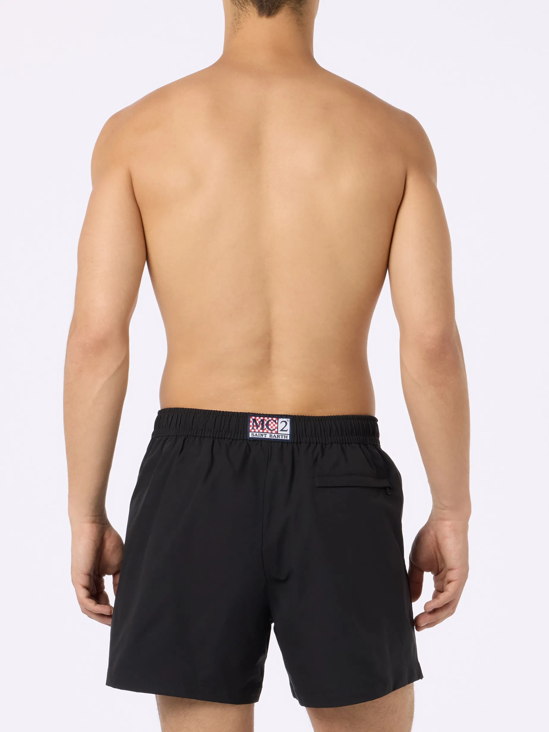 Herren kurze schwarze Badeshorts Master