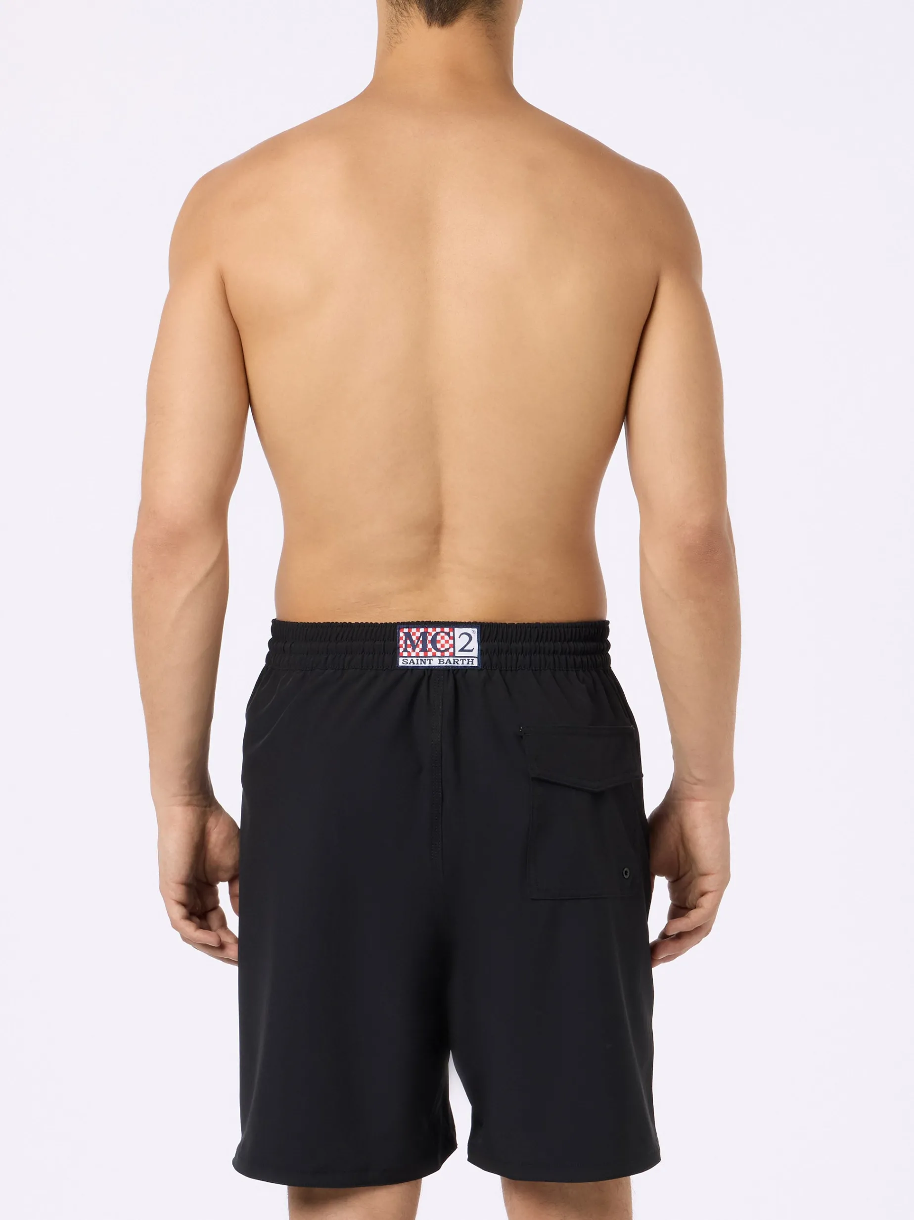 Herren schwarze Comfort Surf Badeshorts