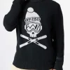 Herren schwarzer Pullover Off-Piste-Totenkopf