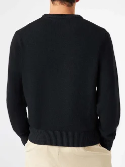 Herren schwarzer Pullover Off-Piste-Totenkopf