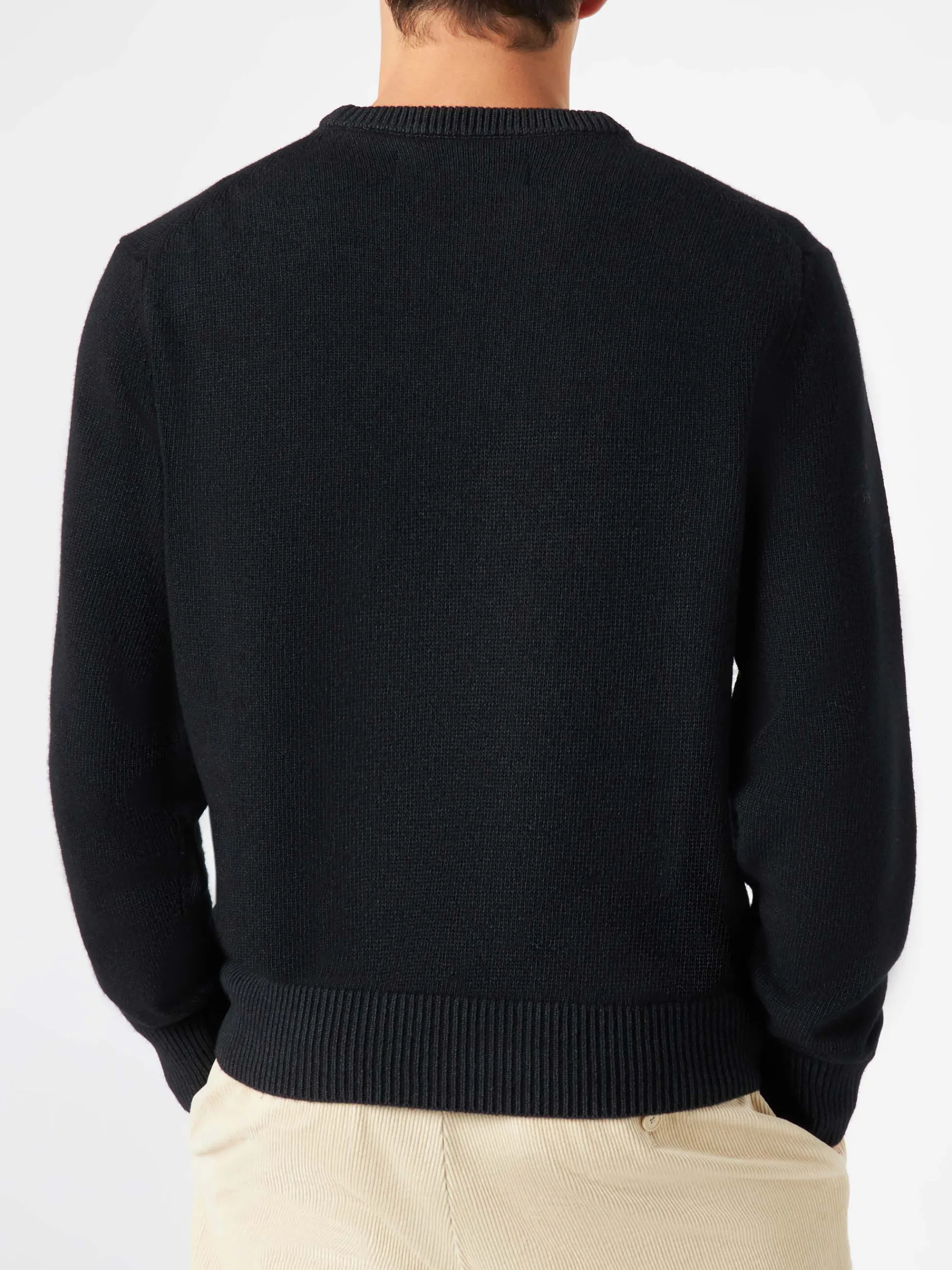 Herren schwarzer Pullover Off-Piste-Totenkopf