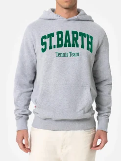 Herren Sweatshirt Tribeca grau mit St. Barth Tennis