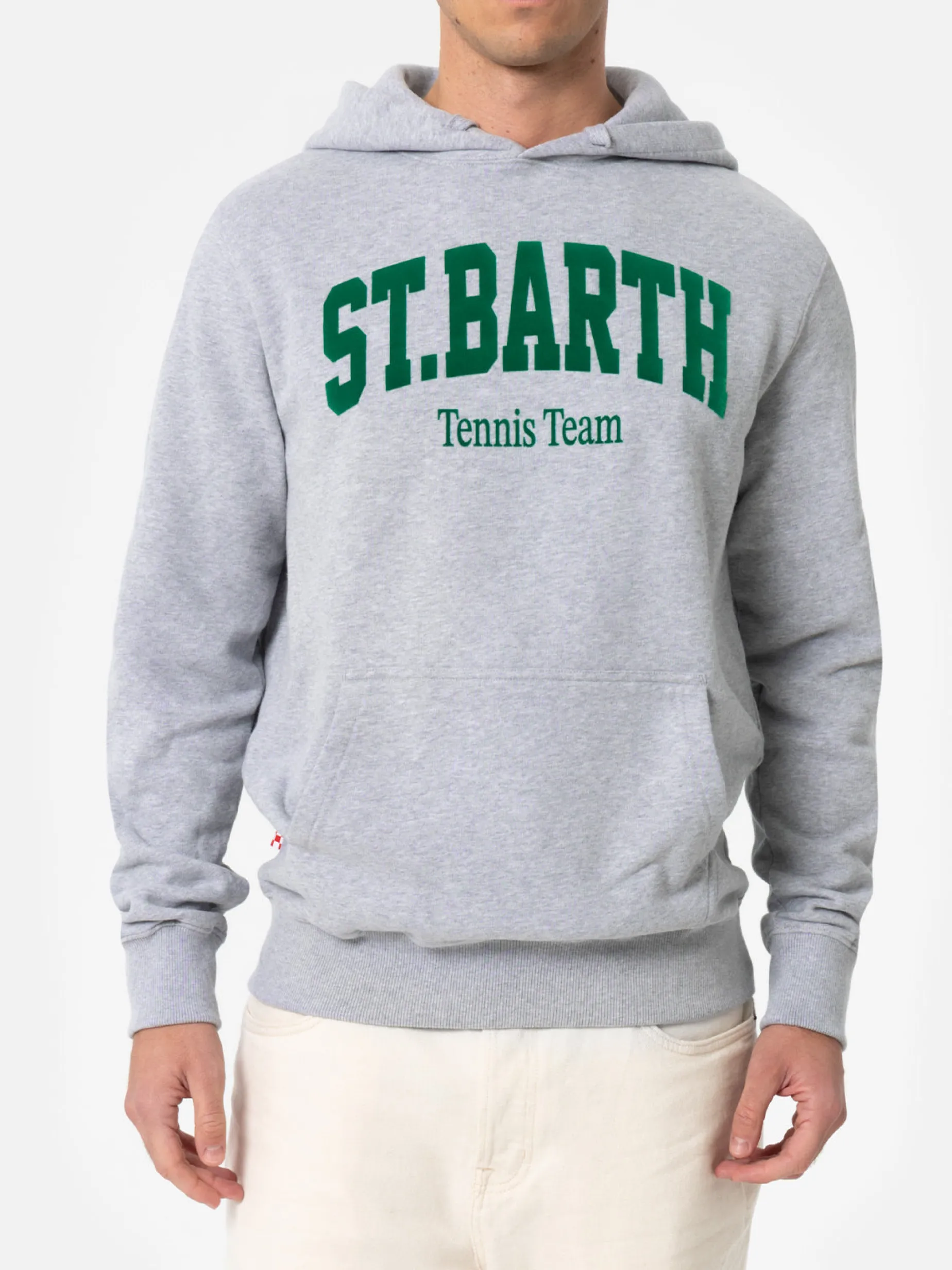 Herren Sweatshirt Tribeca grau mit St. Barth Tennis