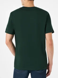 Herren waldgrünes T-Shirt mit Autoaufdruck | Fiat 500 Sonderedition