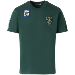 Herren waldgrünes T-Shirt mit Aufnähern