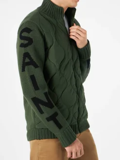 Herren wattierte Jacke in Militärgrün