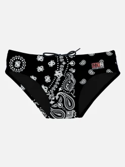 Herren-Badehose mit Foulard-Print