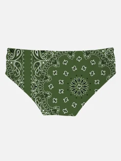 Herren-Badehose mit militärgrünem Bandana-Aufdruck