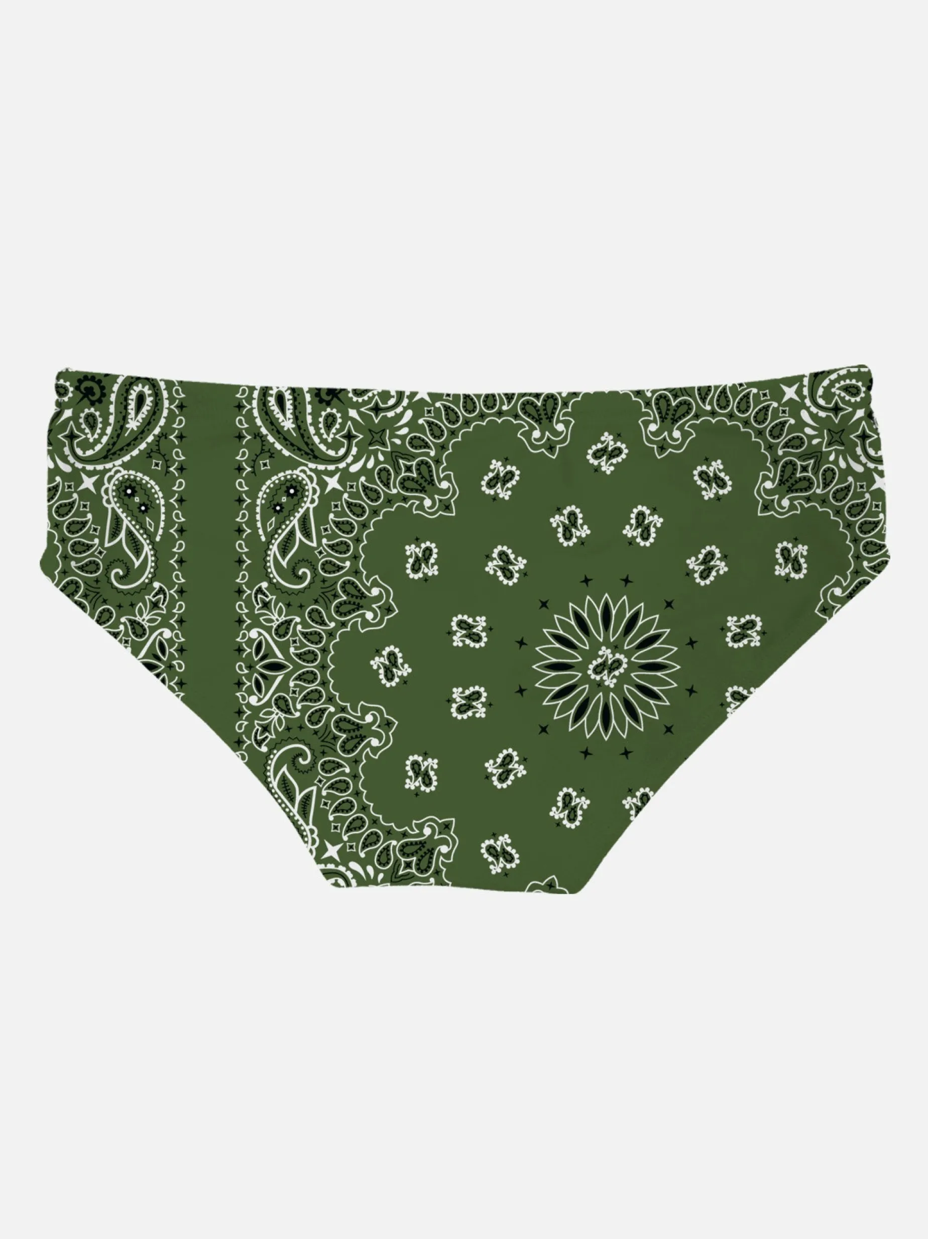 Herren-Badehose mit militärgrünem Bandana-Aufdruck