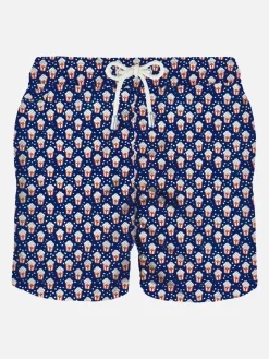 Herren-Badeshorts aus leichtem Stoff mit Popcorn-Aufdruck
