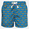 Herren-Badeshorts aus leichtem Stoff mit Leopardenmuster