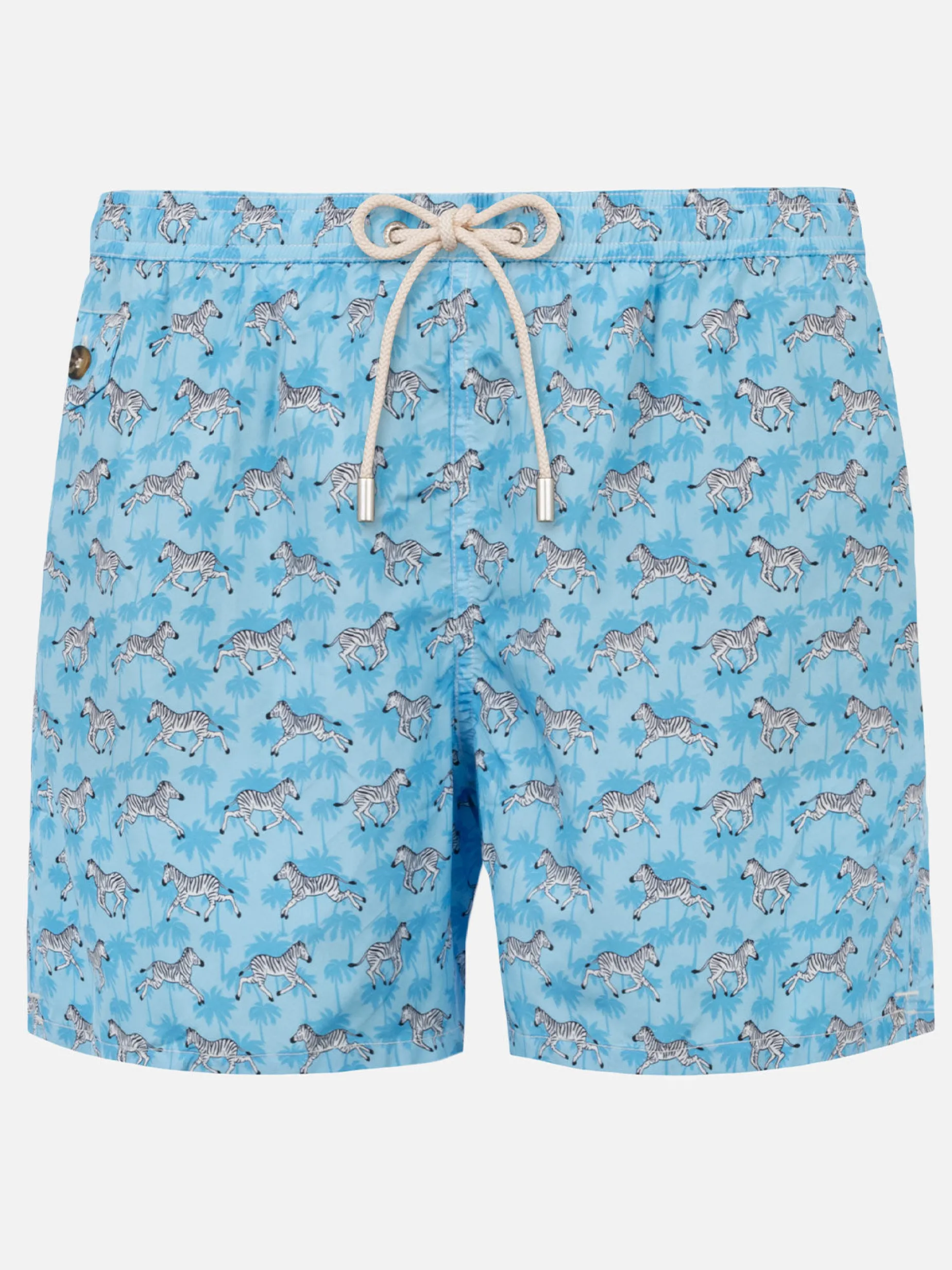 Herren-Badeshorts aus leichtem Stoff mit Zebramuster
