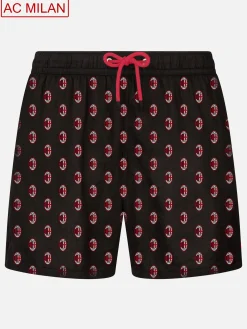 Herren-Badeshorts aus leichtem Stoff mit Milan-Print | MAILAND SONDERAUSGABE