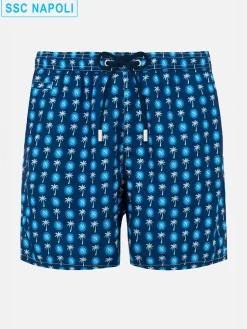 Herren-Badeshorts aus leichtem Stoff mit Napoli-Logo-Print | SSC NAPOLI SONDEREDITION