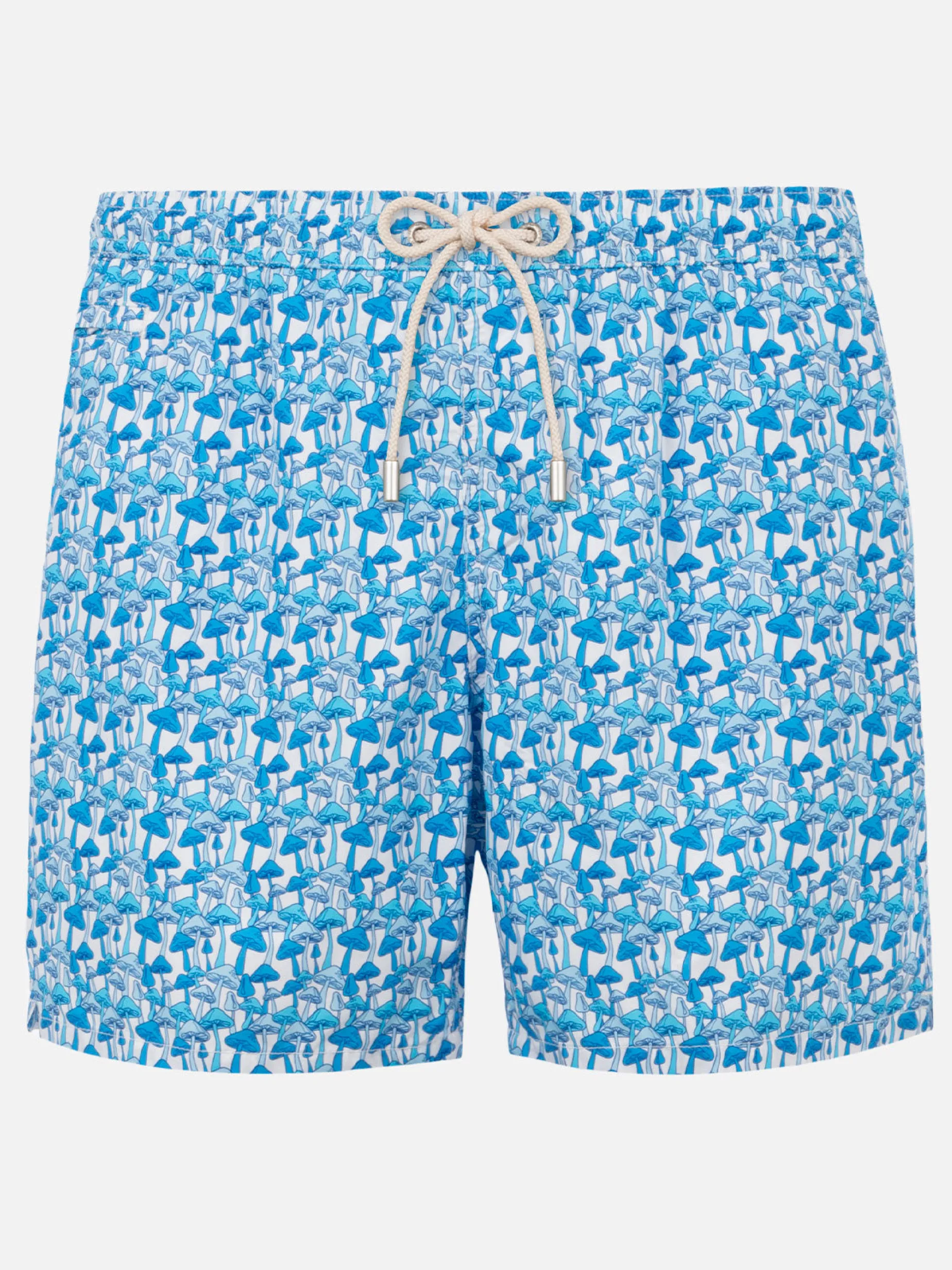 Herren-Badeshorts aus leichtem Stoff mit Pilz-Print