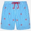 Herren-Badeshorts aus leichtem Stoff Lighting mit aufgestickten Seesternen