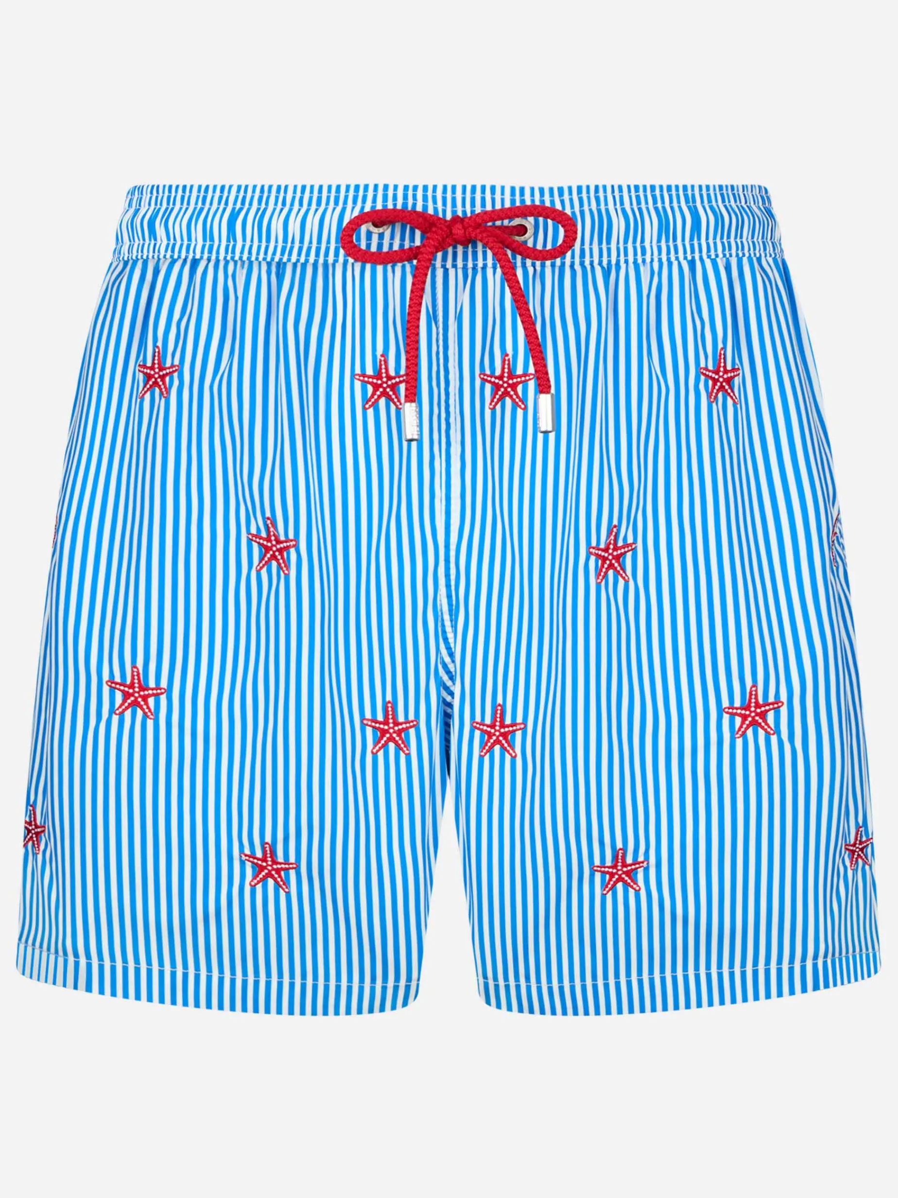 Herren-Badeshorts aus leichtem Stoff Lighting mit aufgestickten Seesternen