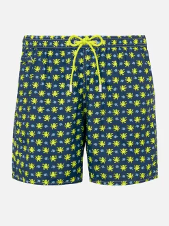 Herren-Badeshorts aus leichtem Stoff mit Fisch- und Oktopus-Print